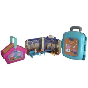 Peppa Pig School Set/ Lets Have a Picnic Set/ Peppa Pig Doctor Kit with Suitcase